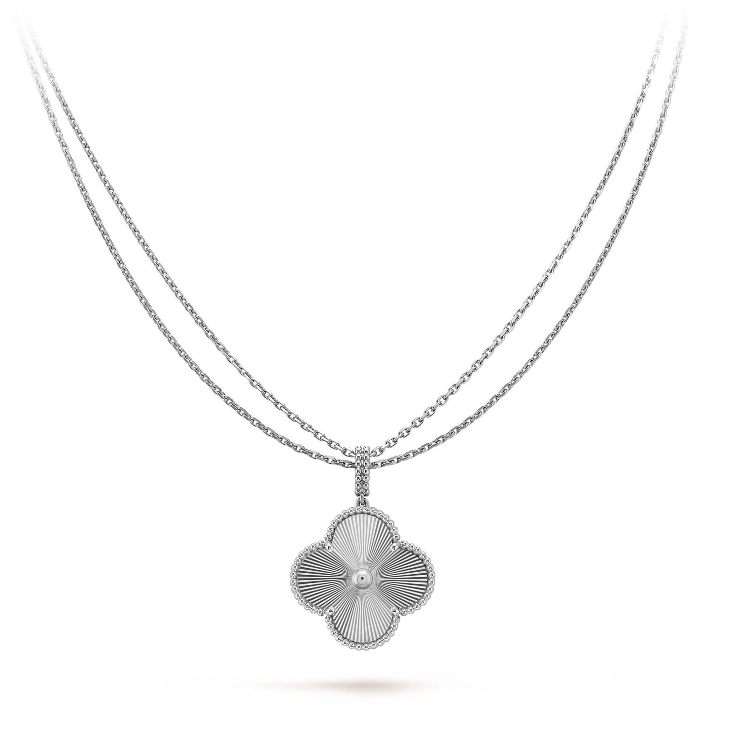 [Baslove]CLOVER 25MM SILVER BIG CLOVER NECKLACE