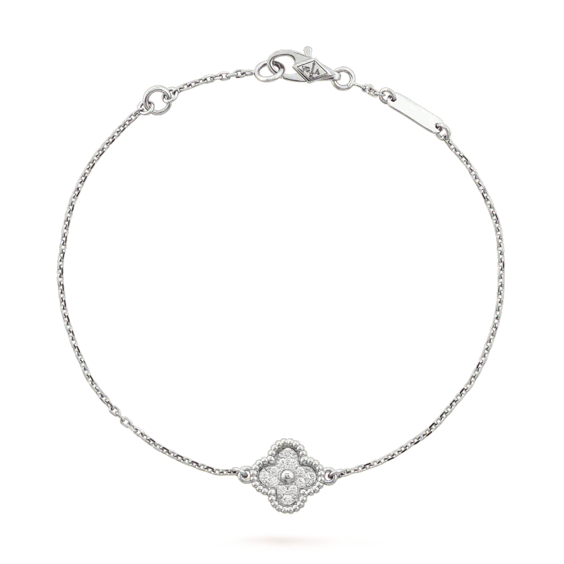 [basloveJW]クローバーシングルフラワーブレスレット シルバー