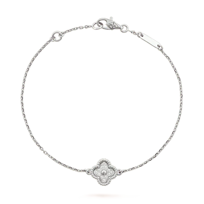 [Baslove]CLOVER  SINGLE FLOWER BRACELET SILVER