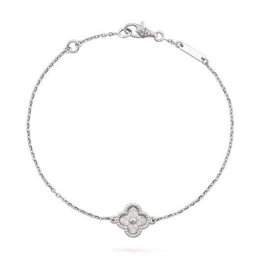 [Baslove]CLOVER  SINGLE FLOWER BRACELET SILVER