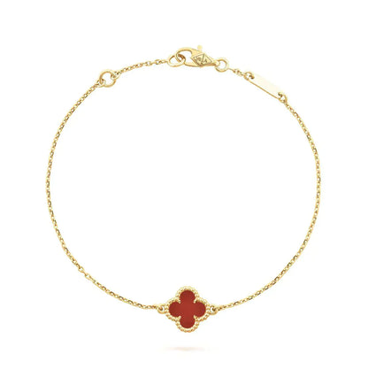 [Baslove]CLOVER  CARNELIAN SINGLE FLOWER BRACELET