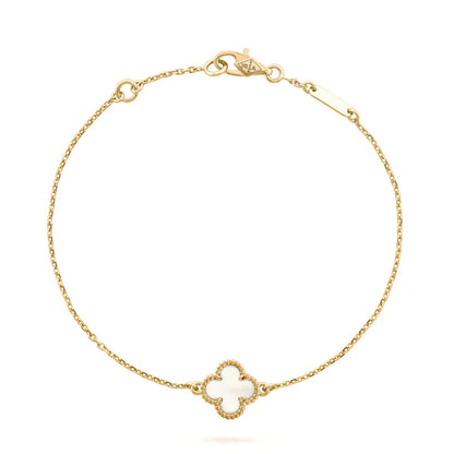 [Baslove]CLOVER WHITE MOP SINGLE FLOWER BRACELET