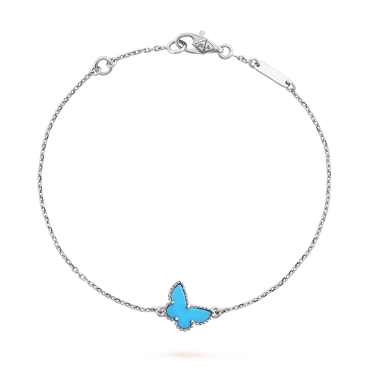 [Baslove]BUTTERFLY TURQUOISE BUTTERFLY BRACELET SILVER