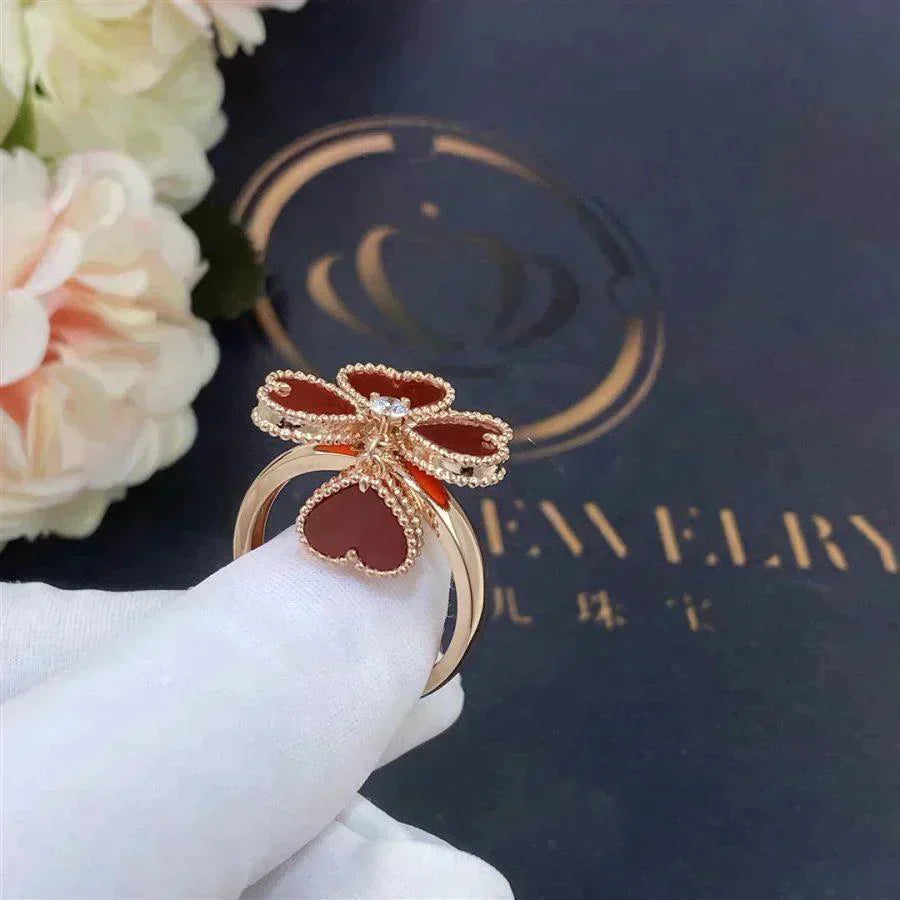 [Baslove]SWEET CLOVER CARNELIAN RING