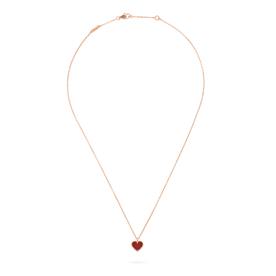 [Baslove]SWEET CLOVER CARNELIAN HEART NECKLACE