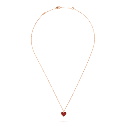 [Baslove]SWEET CLOVER CARNELIAN HEART NECKLACE