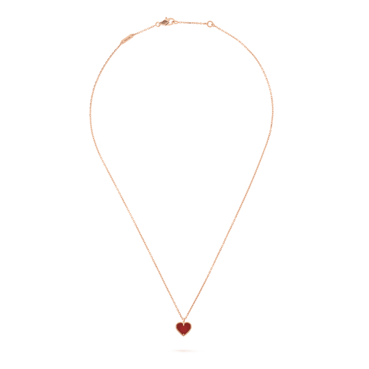 [Baslove]SWEET CLOVER CARNELIAN HEART NECKLACE