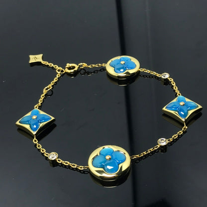 [Baslove]STAR AND SUN 4 MOTIF BLUE BRACELET