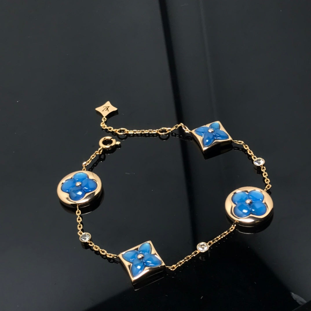 [Baslove]STAR AND SUN 4 MOTIF BLUE BRACELET