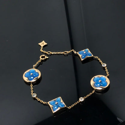 [Baslove]STAR AND SUN 4 MOTIF BLUE BRACELET