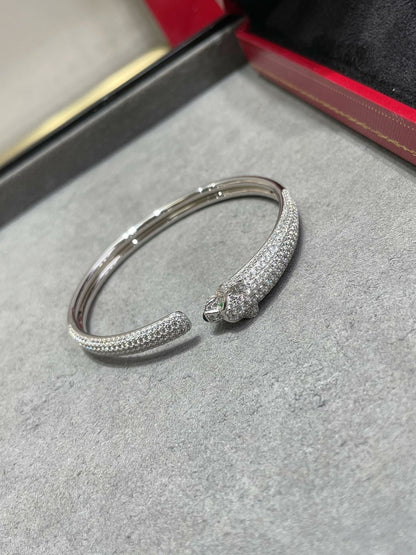 [Baslove]PANTHERE FULL DIAMOND OPEN BRACELET