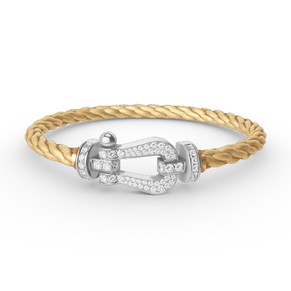 [Baslove]FORCE LARGE HORSESHOE FULL DIAMOND BRACELET SILVER