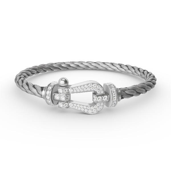 [Baslove]FORCE LARGE HORSESHOE FULL DIAMOND BRACELET SILVER