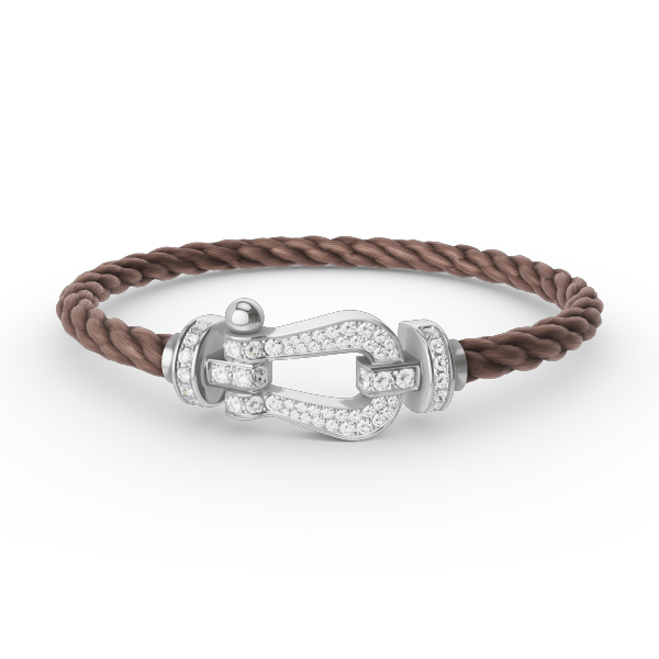 [Baslove]FORCE LARGE HORSESHOE FULL DIAMOND BRACELET SILVER