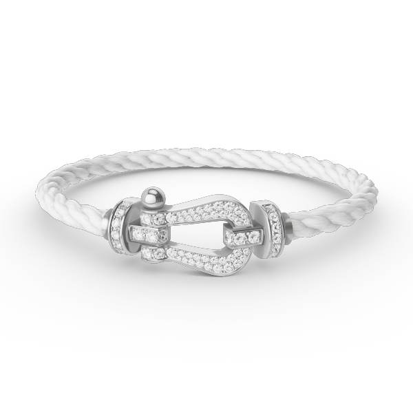 [Baslove]FORCE LARGE HORSESHOE FULL DIAMOND BRACELET SILVER