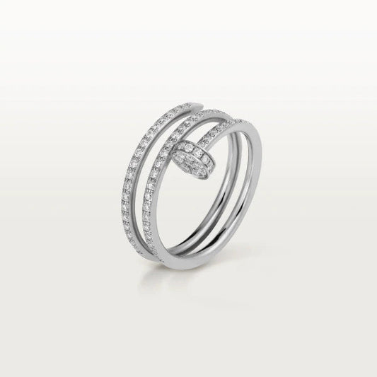 [Baslove]JUSTE RING 1.8MM SILVER DOUBLE ROW DIAMONDS