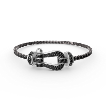 [Baslove]FORCE  LARGE HORSESHOE FULL DIAMOND TENNIS BRACELET